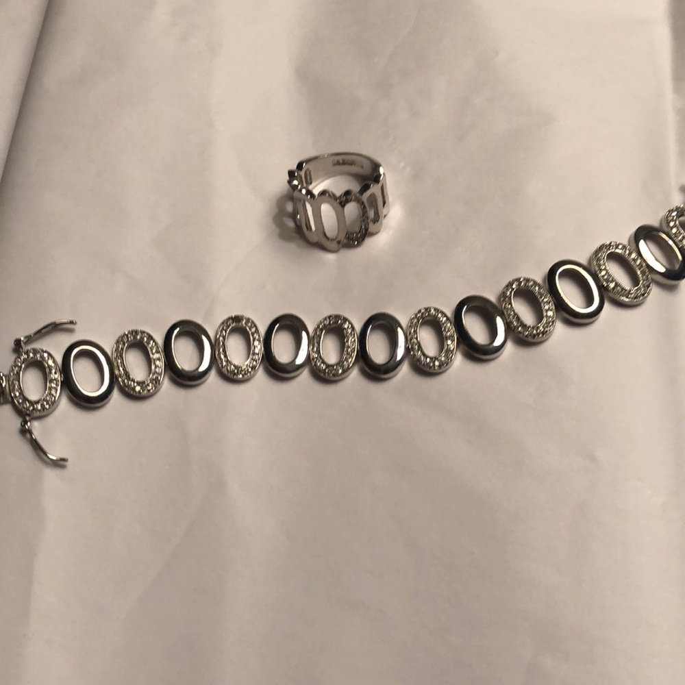 Lia Sofia silver Bracelet‎ and ring set. Excellent condition